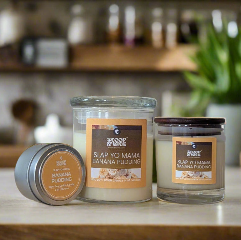 Scoop N Wick Banana Pudding Scented Candle - Soy Wax