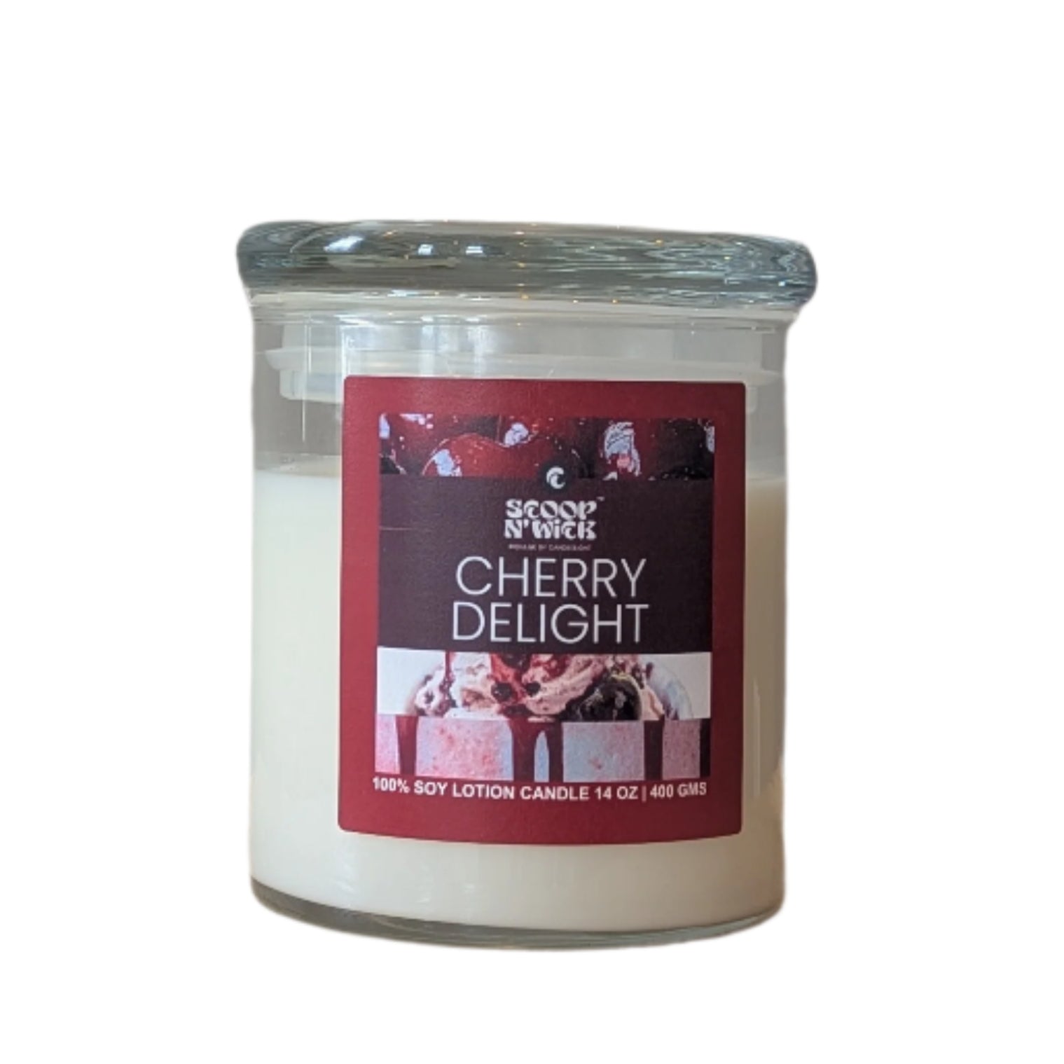 Scoop N Wick Cherry Delight Soy Candle - Natural Aroma