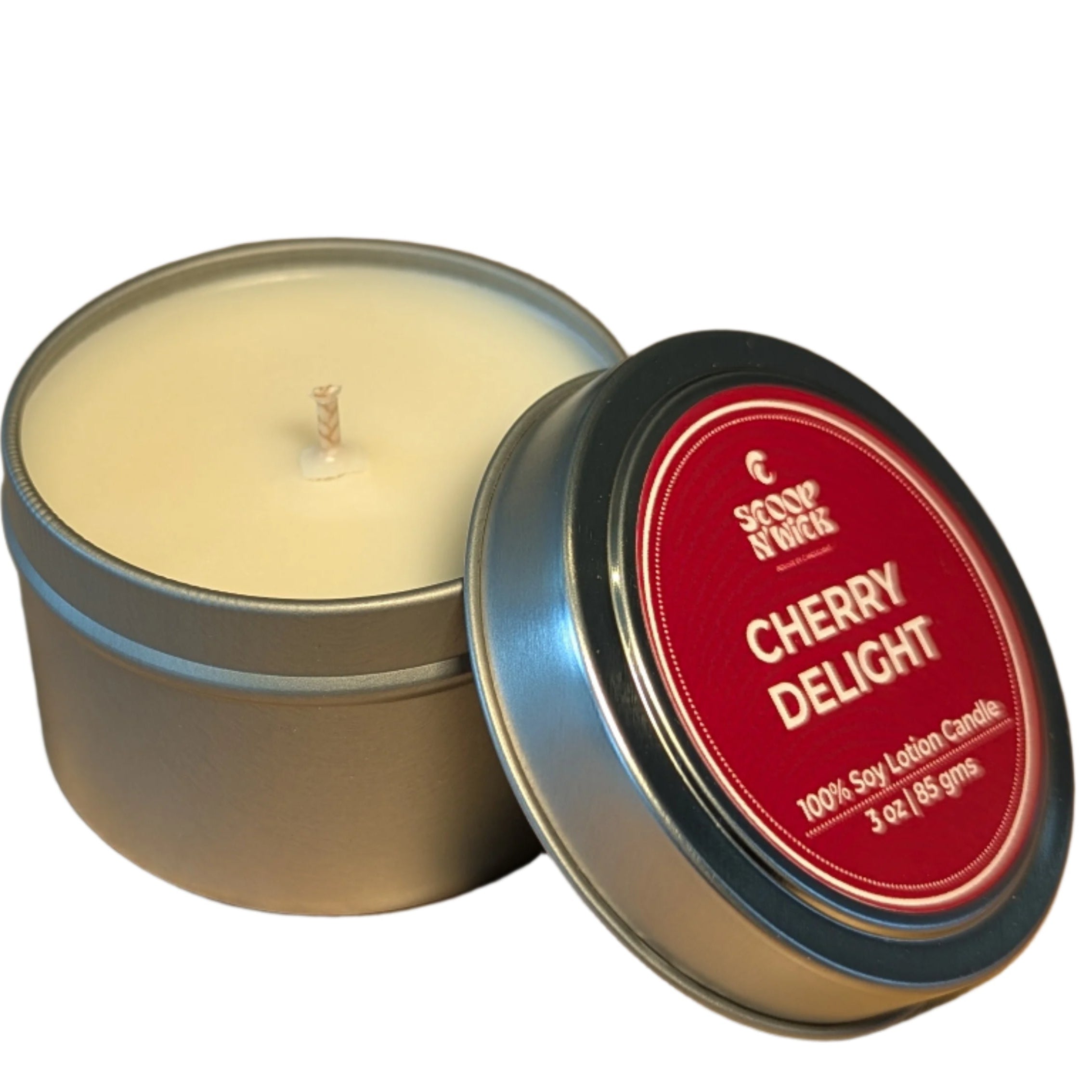 Scoop N Wick Cherry Delight Soy Candle - Natural Aroma