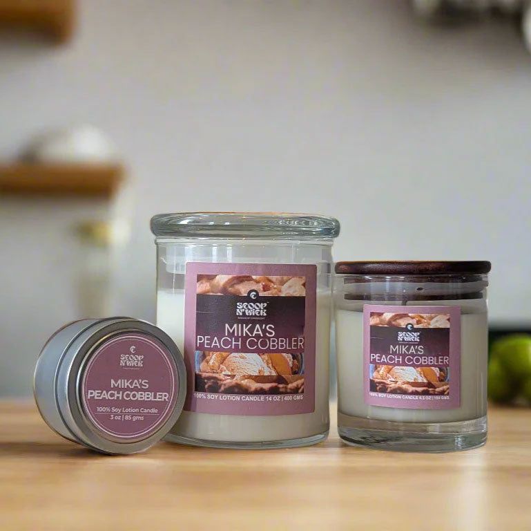 Scoop N Wick Mika's Peach Cobbler Soy Candle
