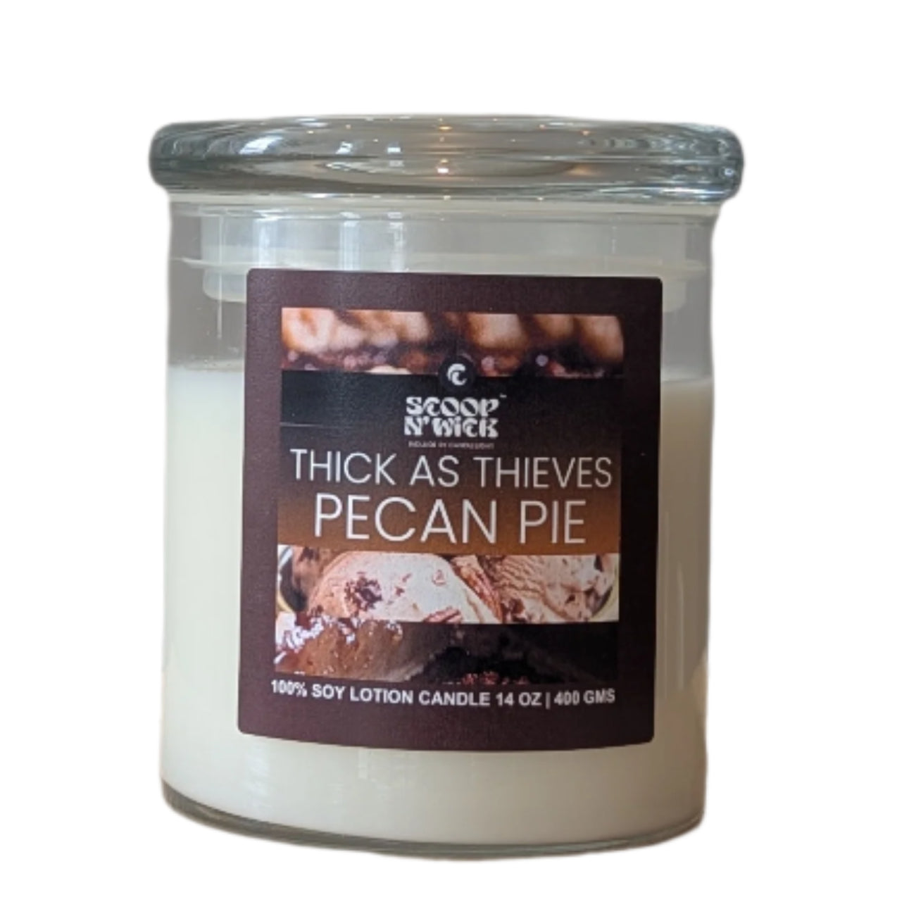 Scoop N Wick Pecan Pie Soy Candle - Cozy Dessert Aroma