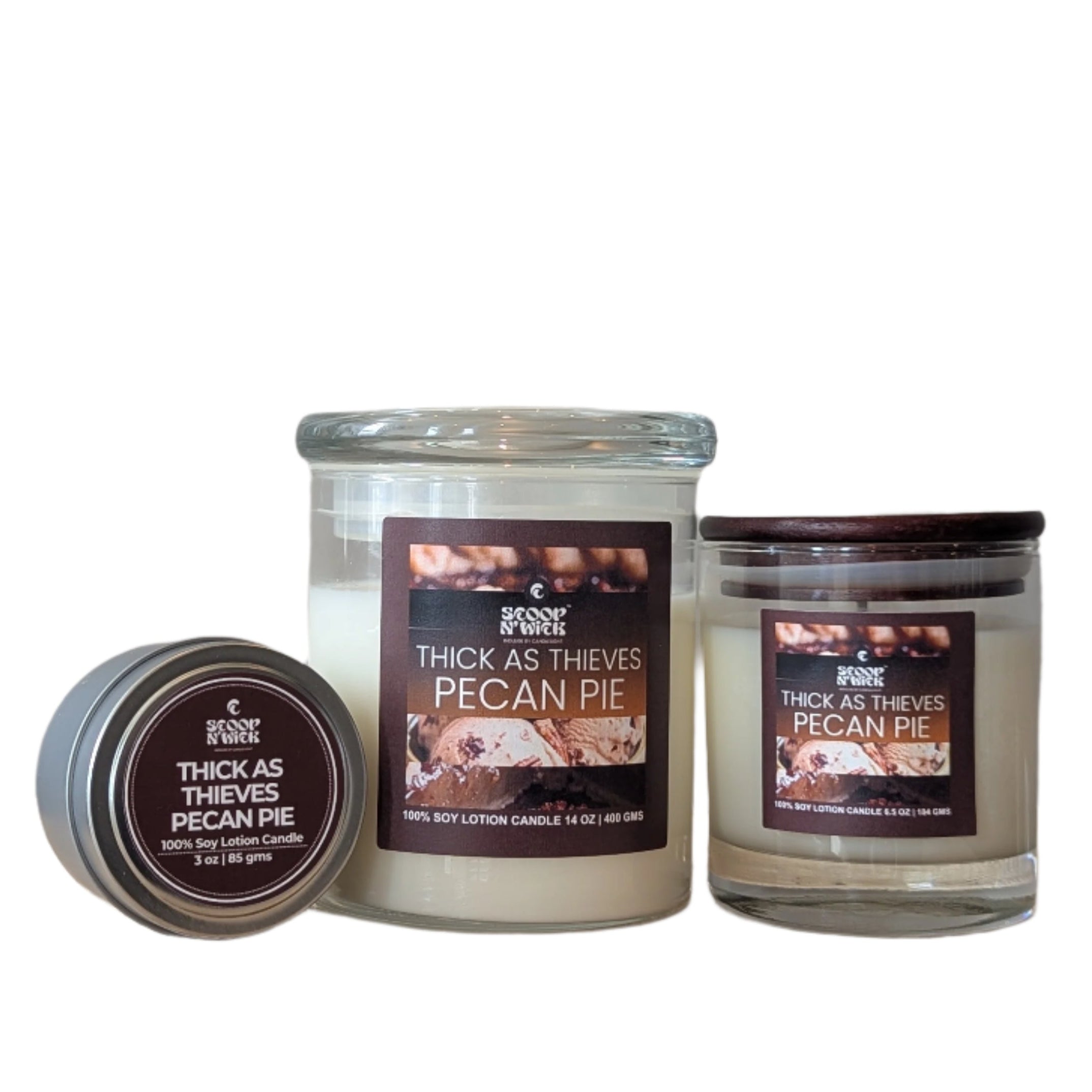 Scoop N Wick Pecan Pie Soy Candle - Cozy Dessert Aroma