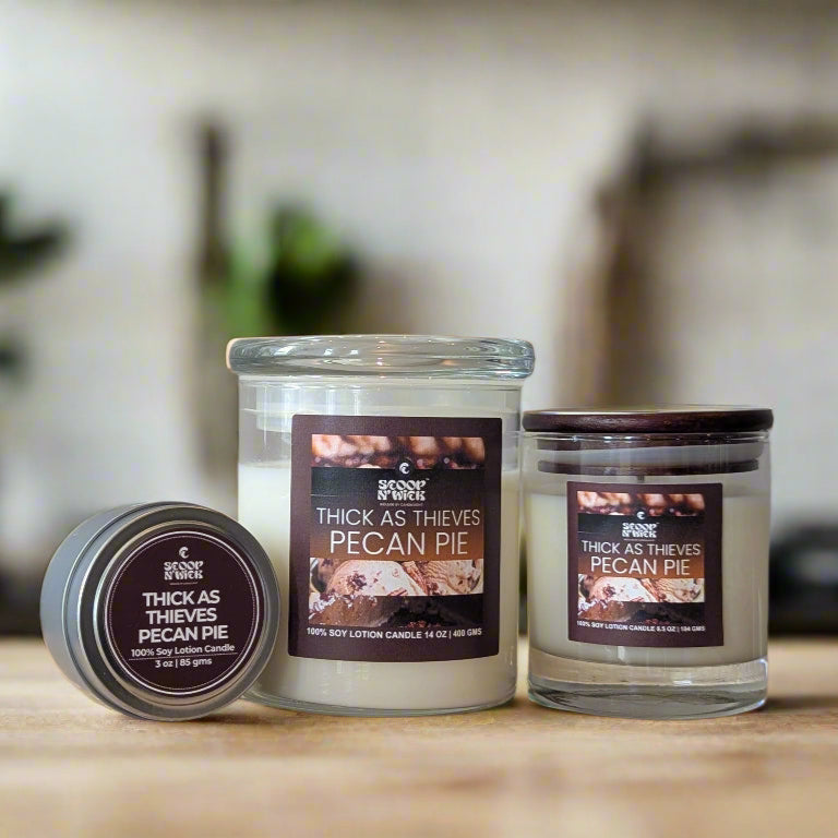 Scoop N Wick Pecan Pie Soy Candle - Cozy Dessert Aroma